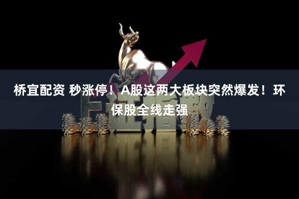桥宜配资 秒涨停！A股这两大板块突然爆发！环保股全线走强
